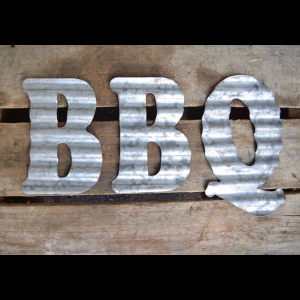 BBQ Bar-B-Que metal Sign letter Farmhouse kitchen
